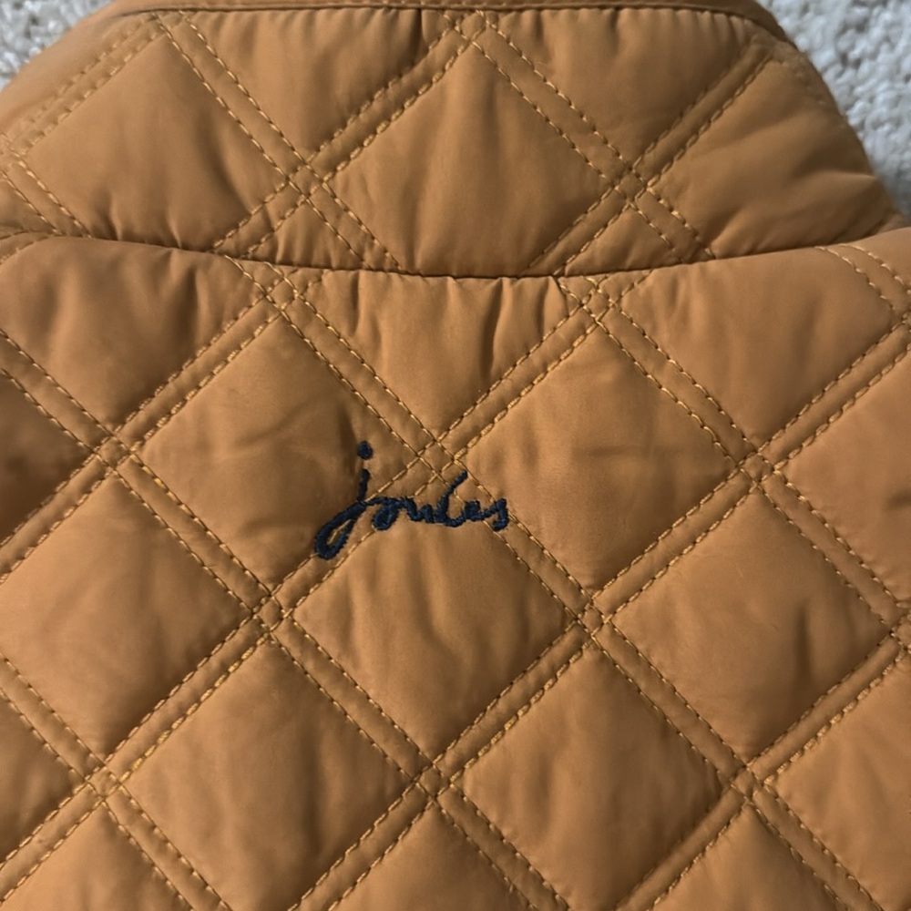 Joules Yellow Quilted Vest with Stand-Up Collar and Full-Length Zipper - Picture 4 of 4